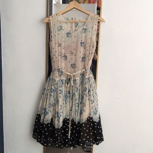 RED Valentino chiffon floral polka dot tea dress